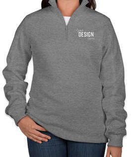Sport-Tek Premium Women's Quarter Zip Sweatshirt - Screen Printed - Color: Vintage Heather