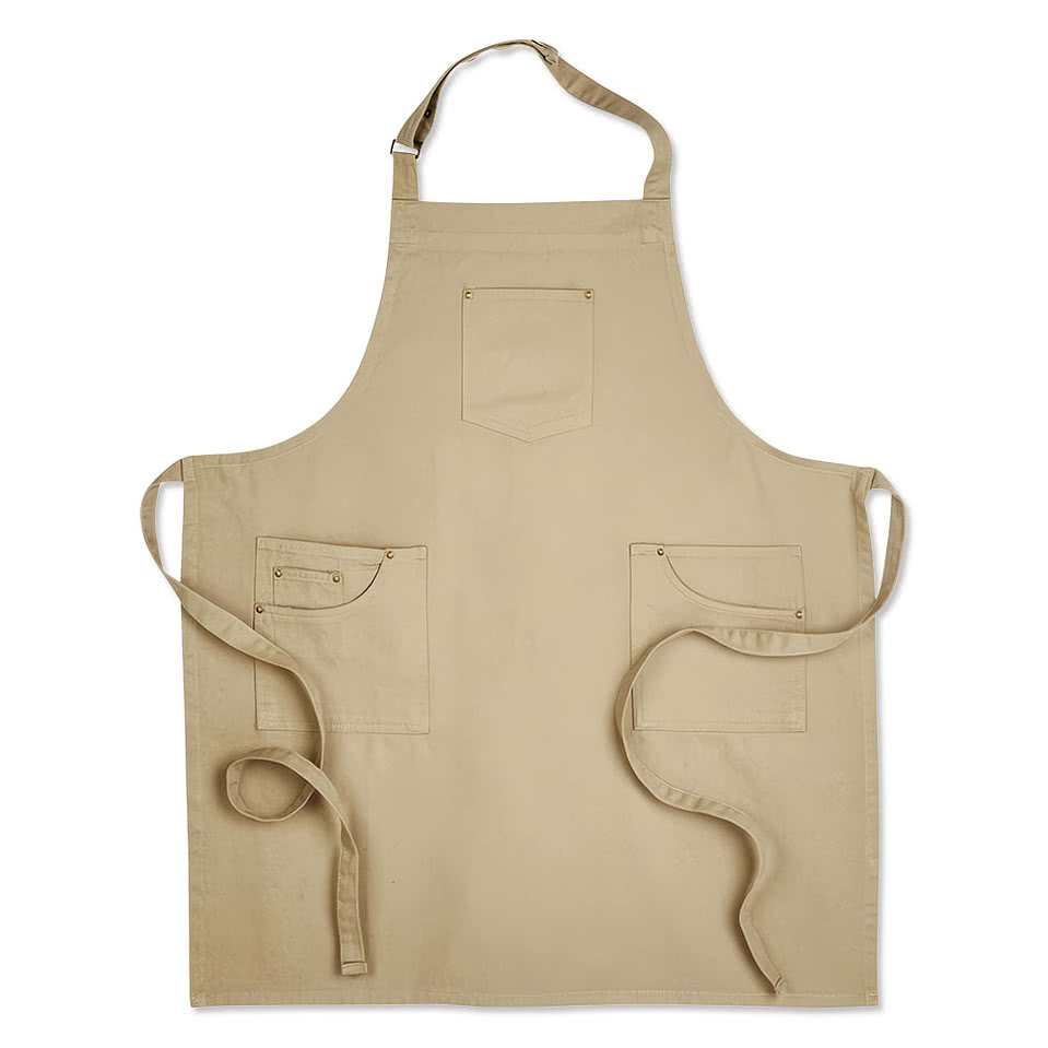 Artisan Collection Chino Full Length Three-Pocket Apron - Embroidered