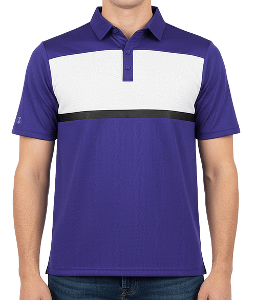 Holloway Prism UPF 50+ Colorblock Performance Polo in Purple / White
