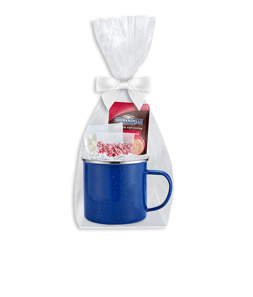 16 oz. Speckled Camper Mug with Hot Chocolate Kit in Blue / White