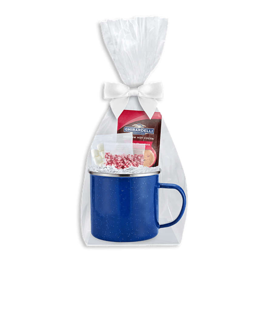 16 oz. Speckled Camper Mug with Hot Chocolate Kit in Blue / White