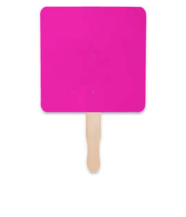 Full Color Square Hand Fan - Color: Hot Pink
