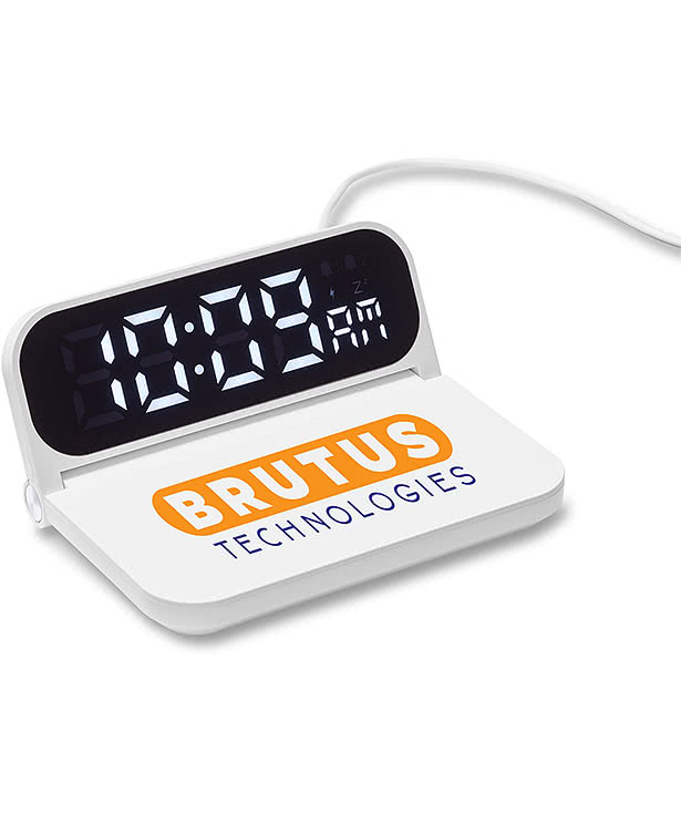 Foldable Retro Alarm Clock & Wireless Charger