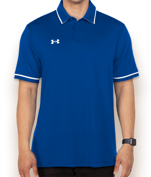 Under Armour Tipped Team Performance Polo - Printed in Royal / White
