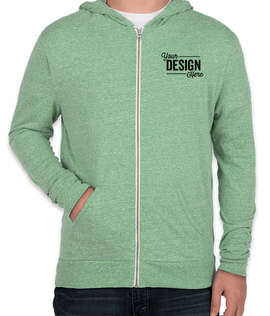 Canada - Threadfast Tri-Blend Full Zip T-shirt Hoodie - Color: Green Triblend