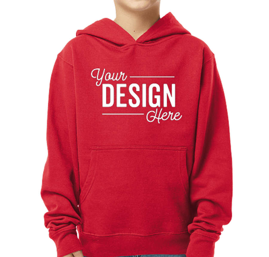 Independent Trading Youth Midweight Pullover Hoodie in Red