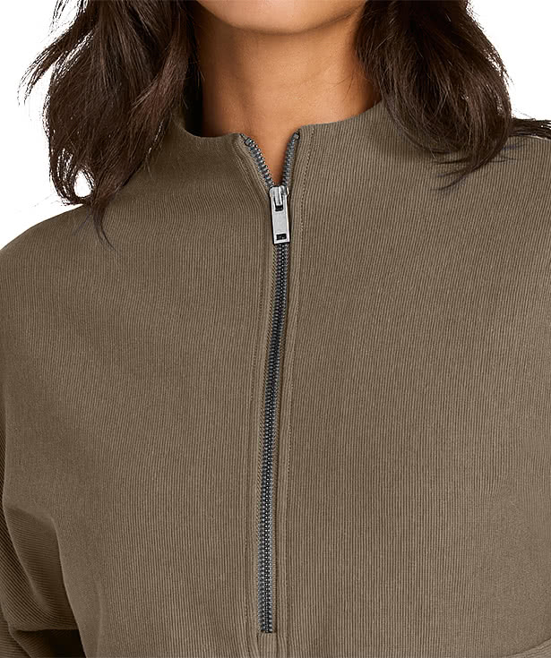 Mercer+Mettle Women's Linear Texture Quarter Zip Sweatshirt