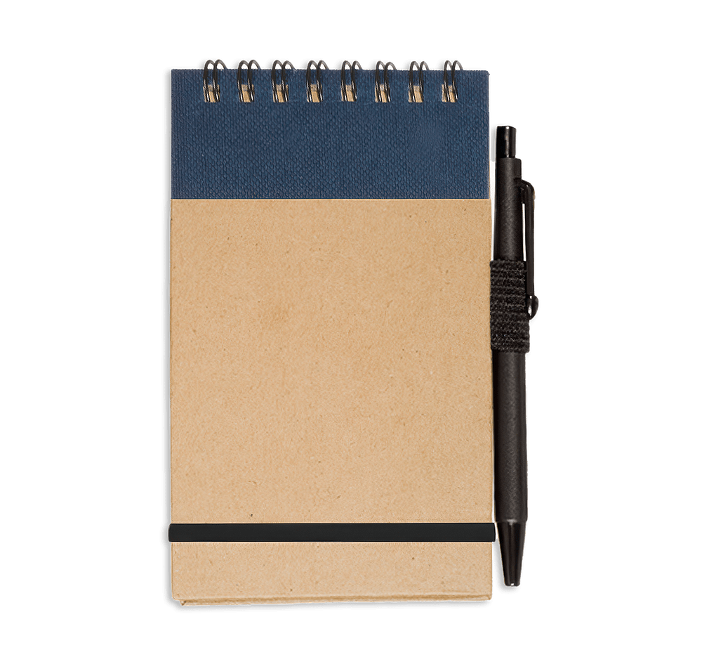 Pocket Jotter Hard Cover Spiral Notebook with Pen-default
