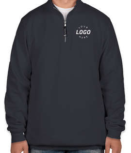 Charles River Crosswind Quarter Zip Sweatshirt - Embroidered - Color: Navy
