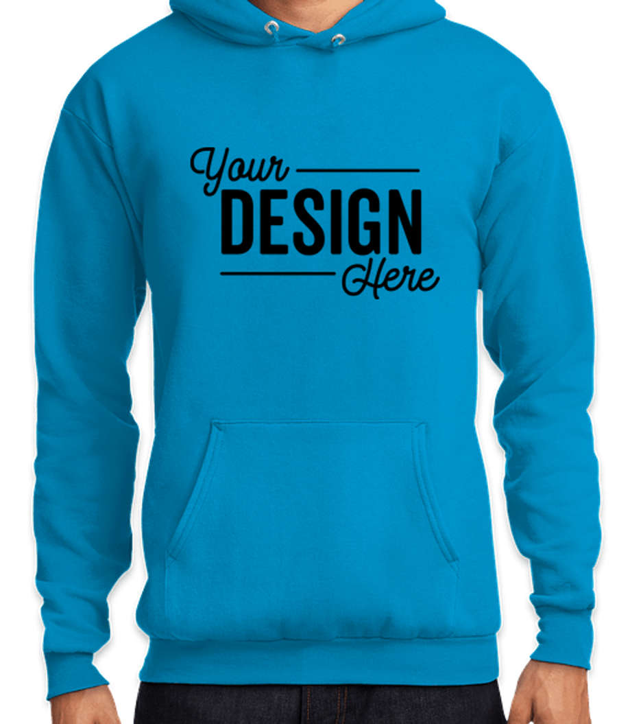 Port & Company Core Pullover Hoodie in Neon Blue