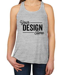 Bella + Canvas Women's Flowy Melange Racerback Tank - Color: White Marble