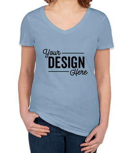 Canada - Threadfast Women's Slim Fit Lightweight V-Neck Pigment Dyed T-shirt - Color: Royal