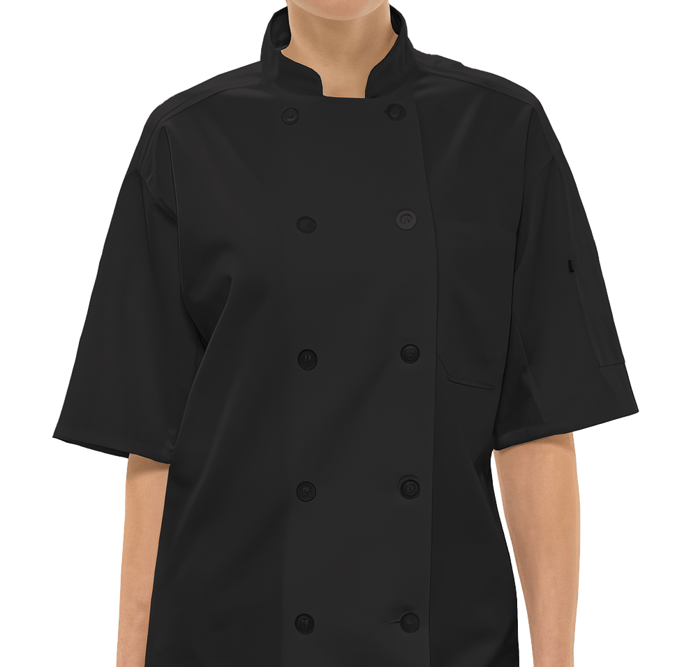Edwards 10 Button Mesh Back Short Sleeve Chef Coat-default