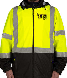 CornerStone Class 3 Hi-Vis Safety Windbreaker - Color: Safety Yellow/ Black