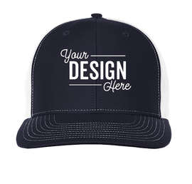 Richardson Twill Back Snapback Hat - Color: Navy / White