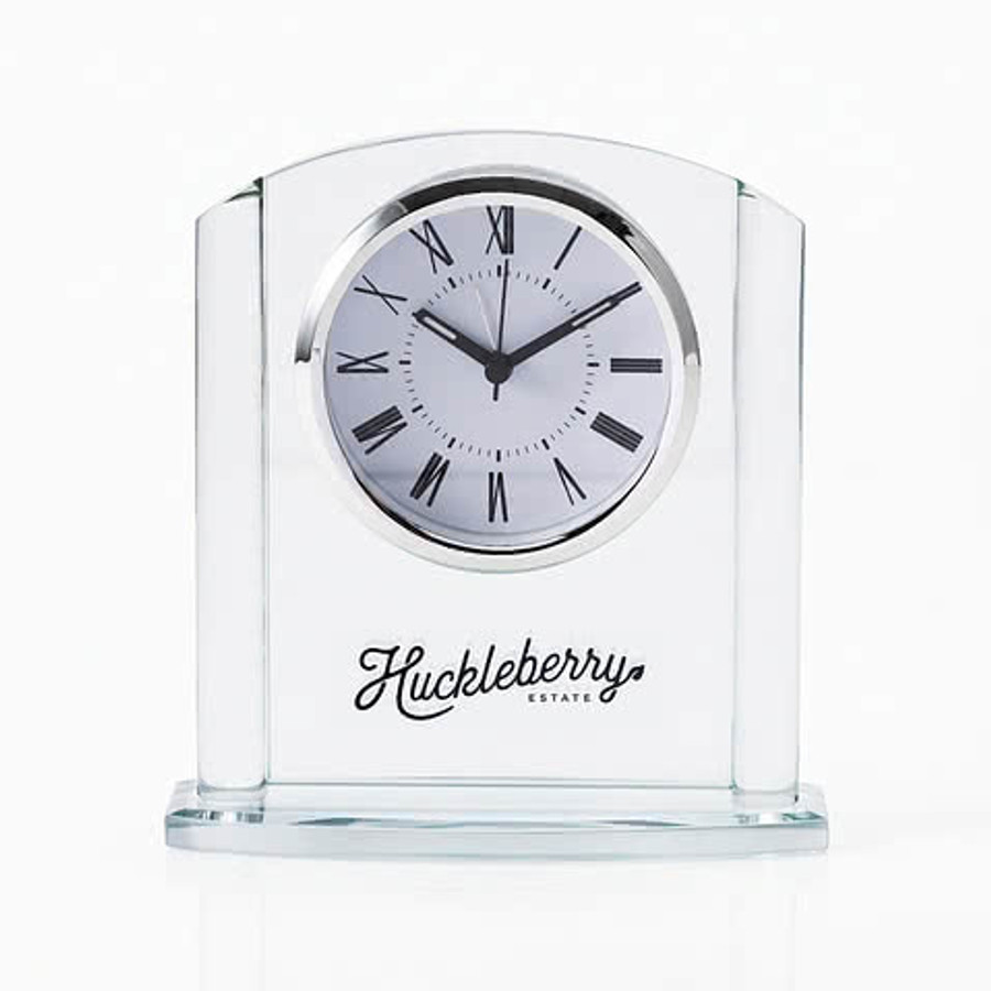 Arch Glass Desk Clock in Clear