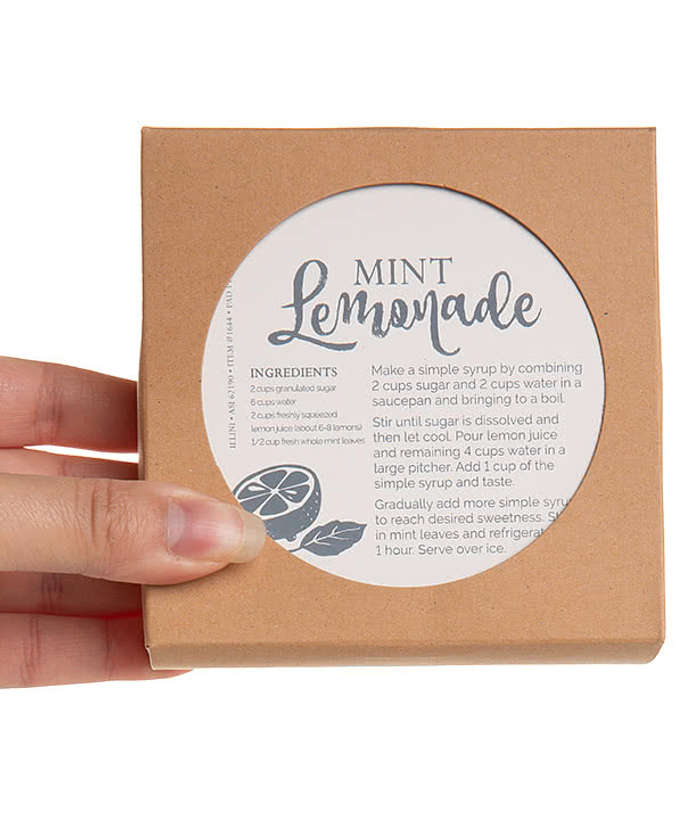Round Absorbent Stone Coasters (Set of 4)