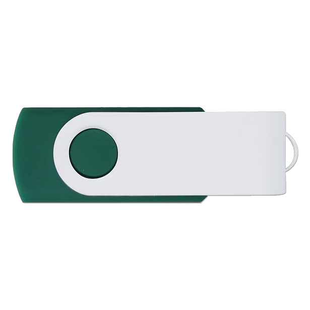 Full Color White Matte Swivel USB Flash Drive 16GB