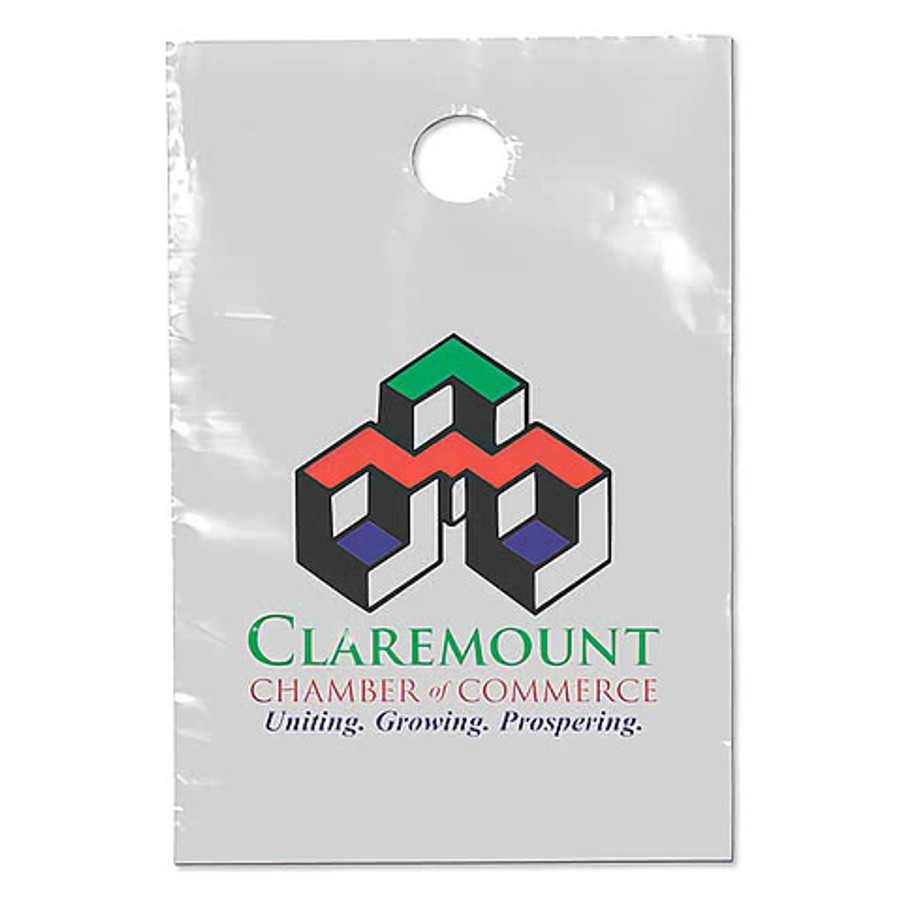 Full Color Medium Plastic Door Knob Bag in White