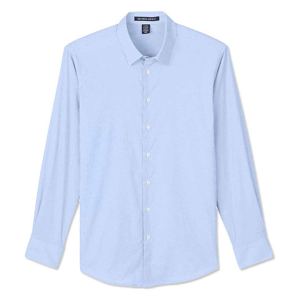 Devon & Jones CrownLux Microstripe Performance Dress Shirt - Printed