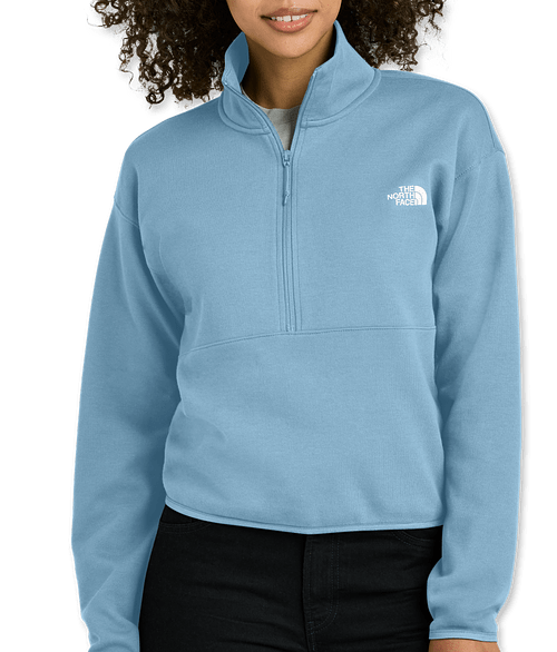 The North Face Women's Double-Knit Half Zip Pullover in Steel Blue