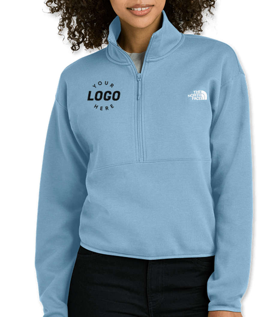 The North Face Women's Double-Knit Half Zip Pullover in Steel Blue