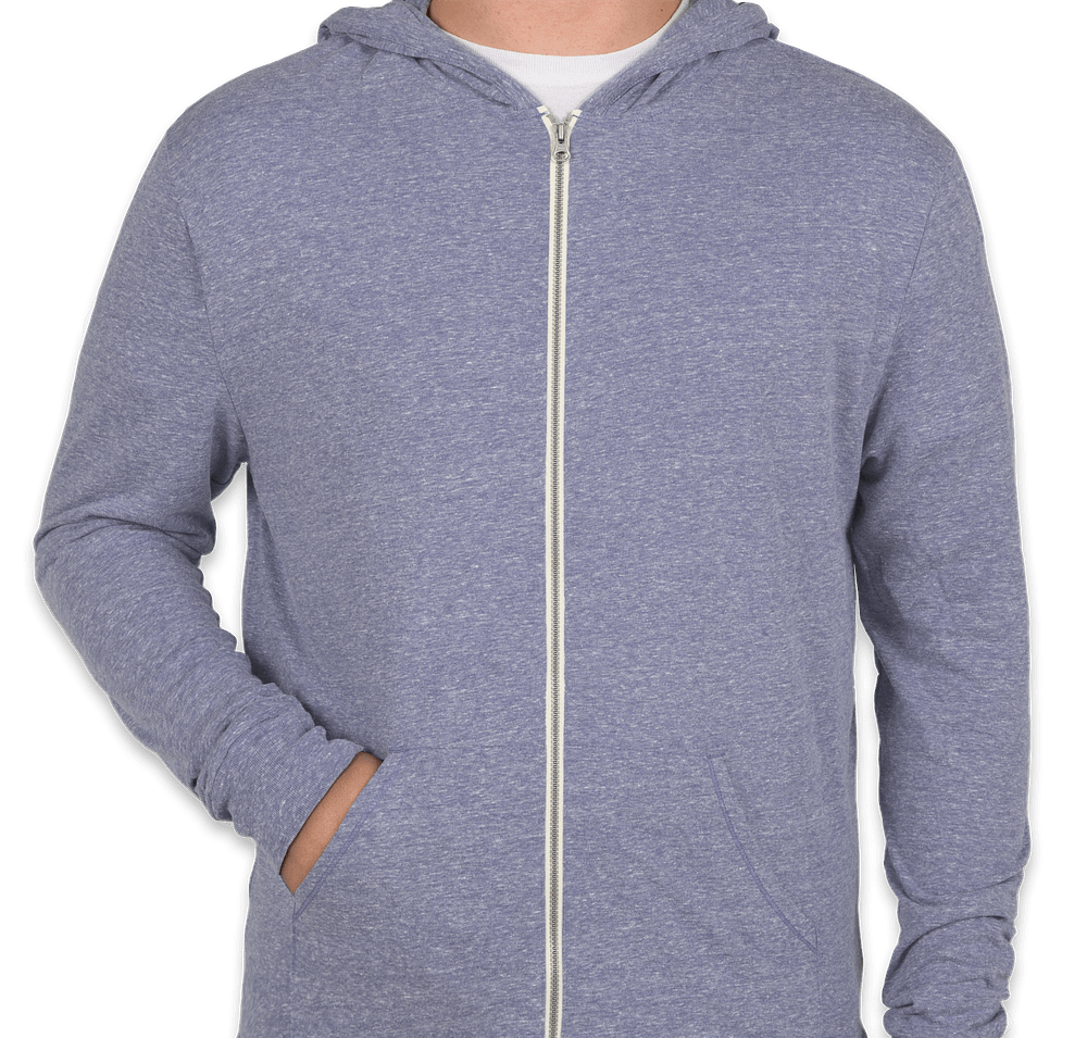 Threadfast Tri-Blend Full Zip T-shirt Hoodie-default