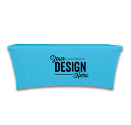 Full Color 8' Stretch Tablecloth - Color: Columbia Blue