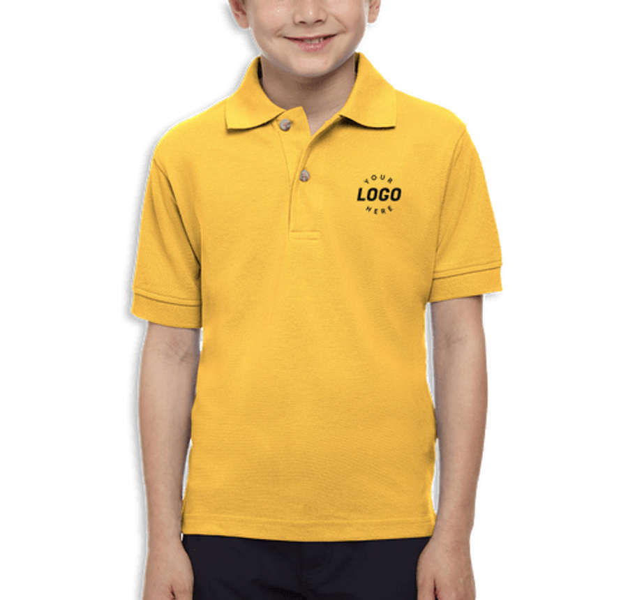 Blue Generation Youth Superblend Easy-Care Pique Polo - Embroidered in Yellow