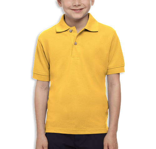 Blue Generation Youth Superblend Easy-Care Pique Polo - Printed in Yellow