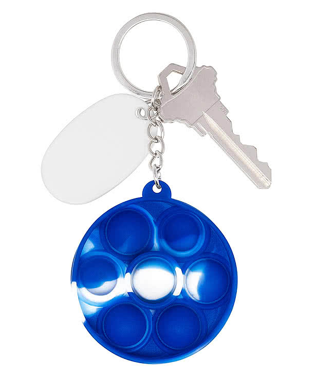 Push Pop Bubble Round Fidget Keychain
