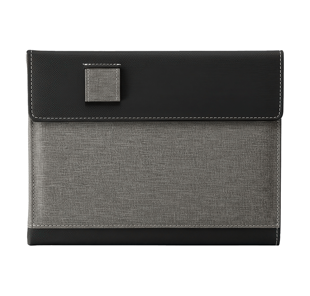 Debossed Folio Refillable Hard Cover Notebook with Pockets and Magnetic Closure-default