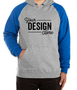 Jerzees Nublend Colorblock Pullover Hoodie - Color: Oxford/ Royal