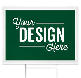 Full Color 24" x 18" Yard Sign with Metal Post - Color: Forest Green