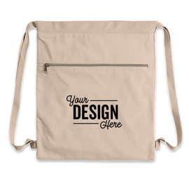 Midweight Pigment Dyed Canvas Drawstring Bag - Color: Khaki