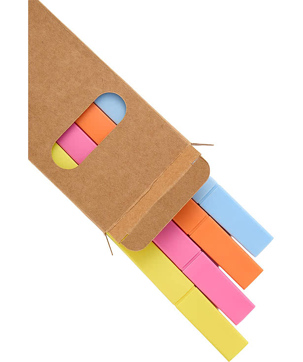 4-Piece Square Recycled Highlighter Set