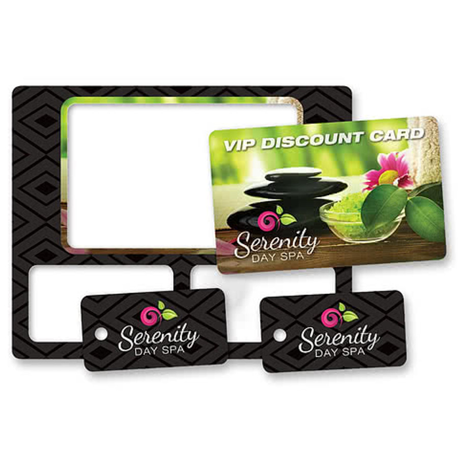 Plastic Wallet Card w/ 2 Key Tags in White