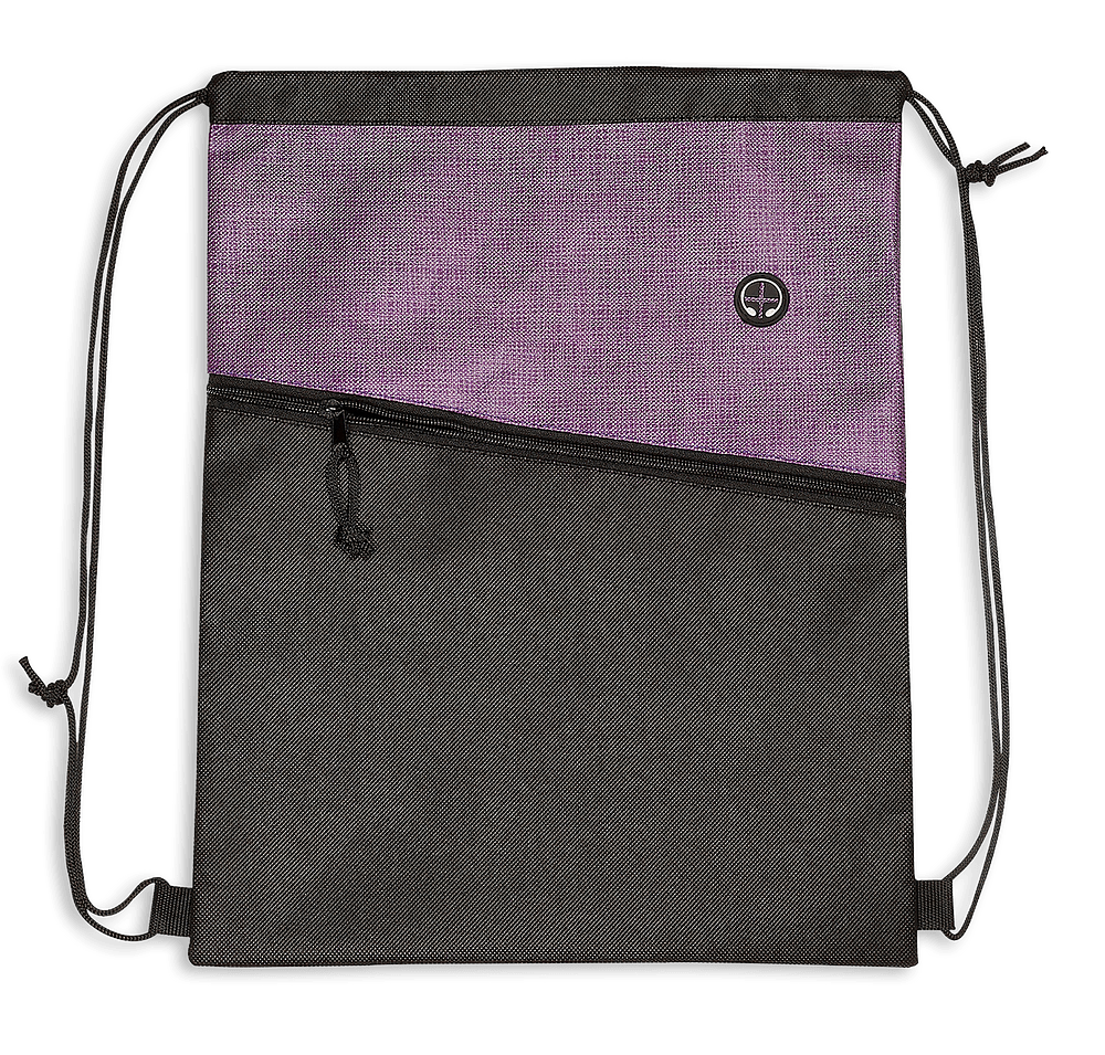 Tonal Heathered Non-Woven Drawstring Bag-default