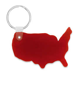 USA Shaped Keychain - Color: Translucent Red