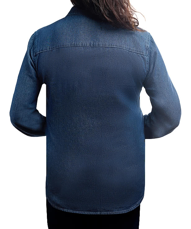 Blue Generation Women's Pocket Long Sleeve Denim Shirt