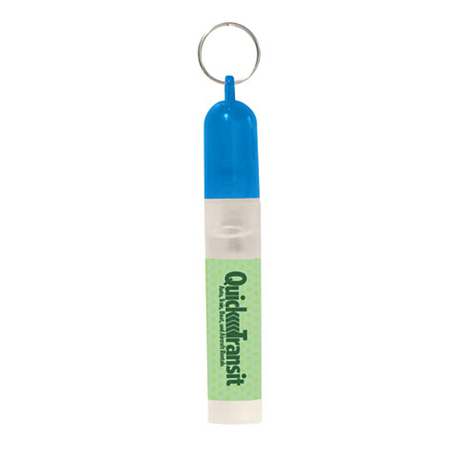 Full Color 0.17 oz. Hand Sanitizer Spray in Clear with Blue