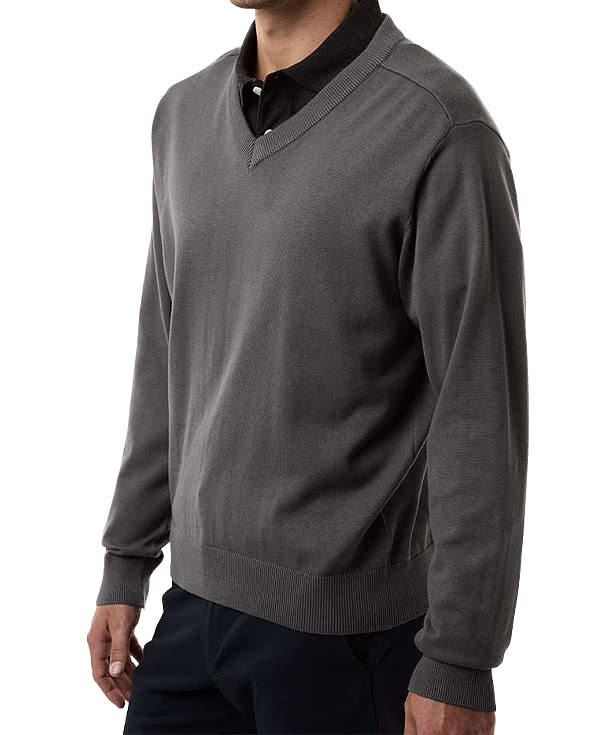 Devon & Jones New Classics Recycled V-Neck Sweater - Embroidered
