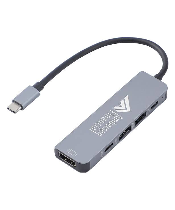 Zing 5-Port USB Hub with USB-A, USB-C, & HDMI