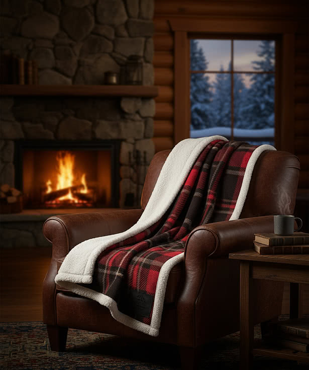 Debossed Bundle-Up Plaid Blanket