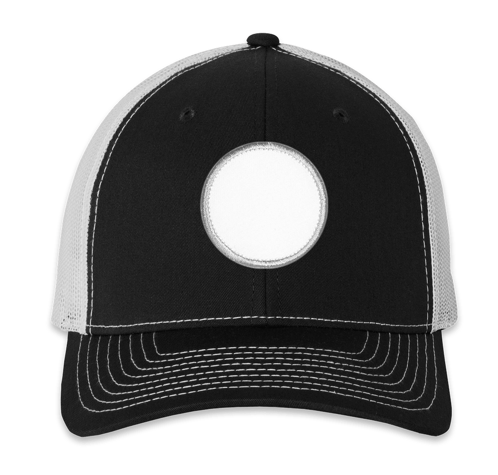 Richardson Snapback Trucker Hat - Circle Patch - Embroidered-default