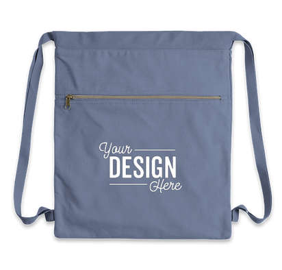 Midweight Pigment Dyed Canvas Drawstring Bag - Blue Jean