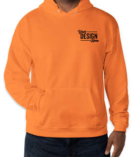 Embroidered Hanes EcoSmart 50/50 Pullover Hoodie - Color: Tennessee Orange