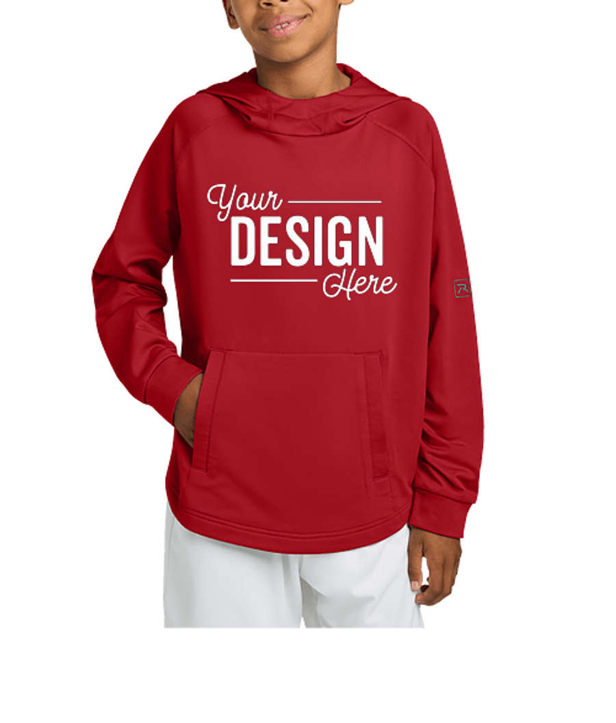 Richardson Youth Charge Performance Fleece Pullover Hoodie in Red
