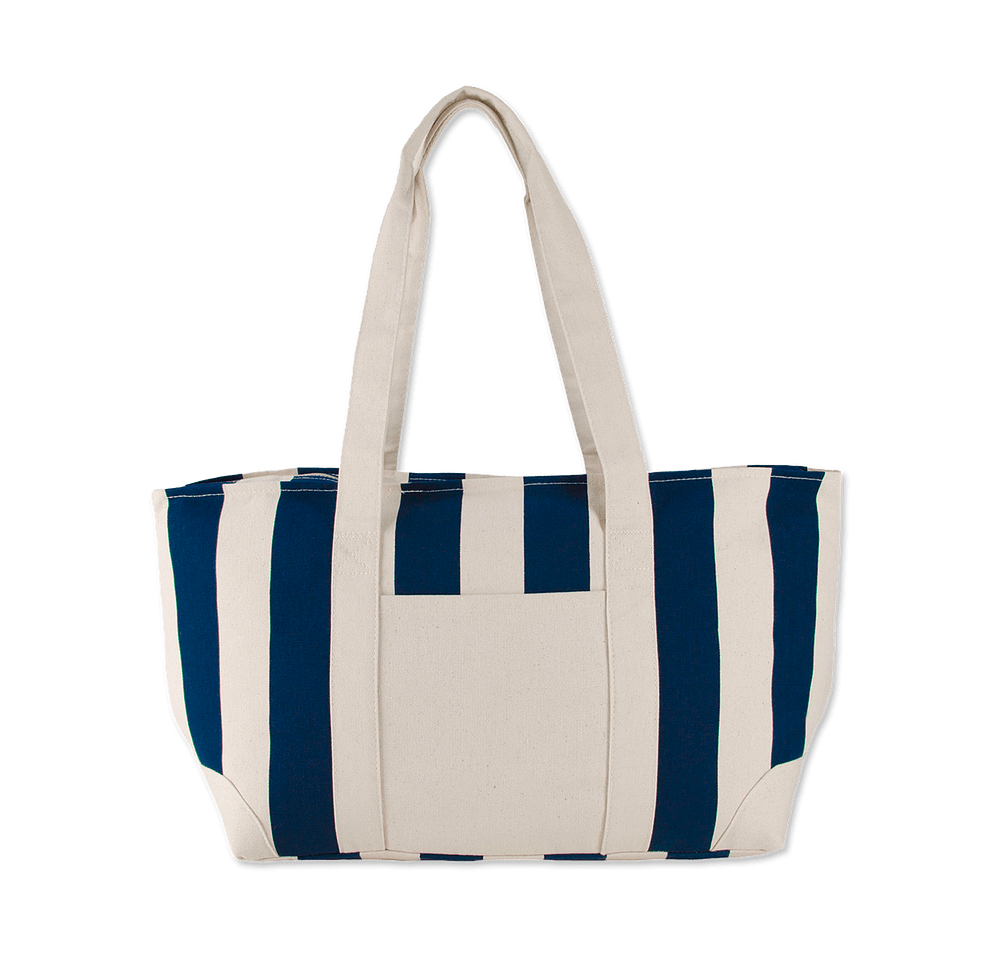 Large Striped Canvas Tote Bag-default