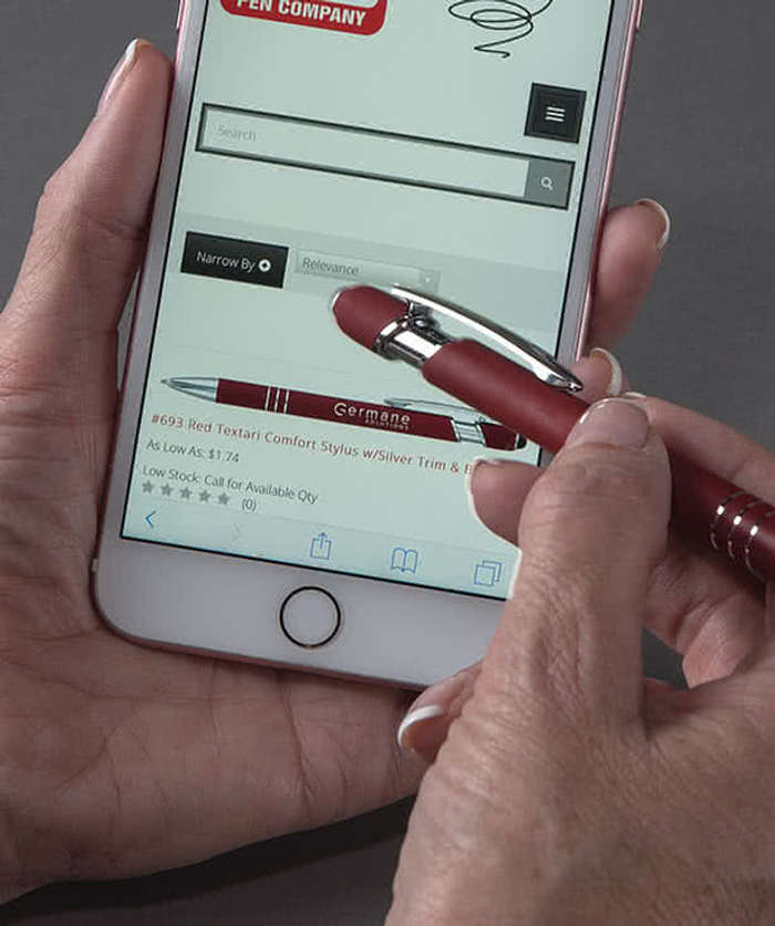 Laser Engraved Textari Comfort Stylus Pen (blue ink)